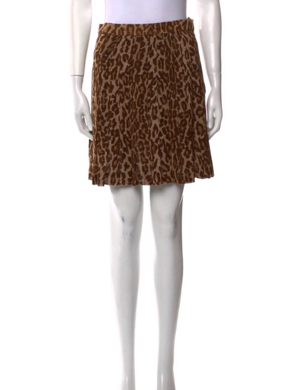 Valentino Brown Leopard Print Mini Skirt